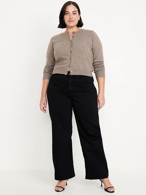 Old Navy Black High-Waisted Wow Wide-Leg Jeans | Size 18